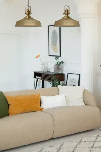 Bej Asolatli Yagona Qandil Eskitma Bosh Retro Osma Chiroq Restoran Kafe Salon Qandillari-Bej - BAMYUM (1)