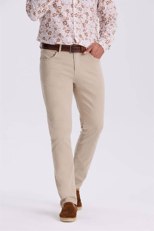 Bej Comfor Fit Kanvas Spor Pantolon - 1