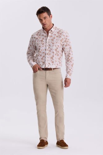 Bej Comfor Fit Kanvas Spor Pantolon - 2