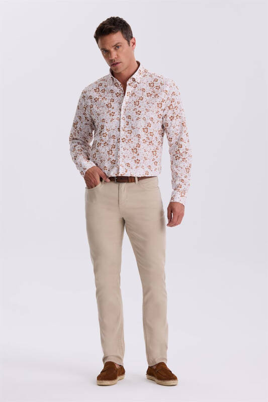 Bej Comfor Fit Kanvas Spor Pantolon - 2