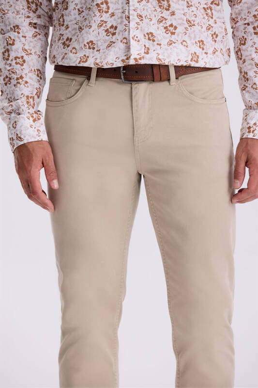 Bej Comfor Fit Kanvas Spor Pantolon - 3