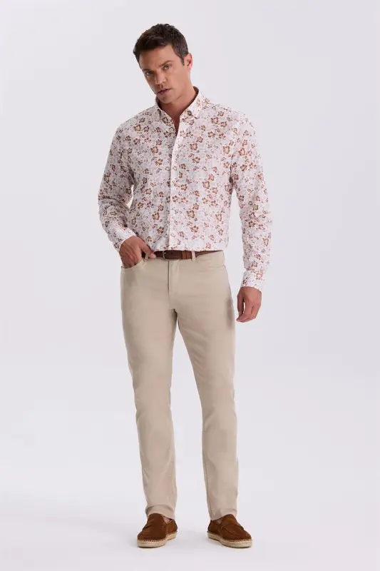 Bej Comfor Fit Kanvas Spor Pantolon - 2