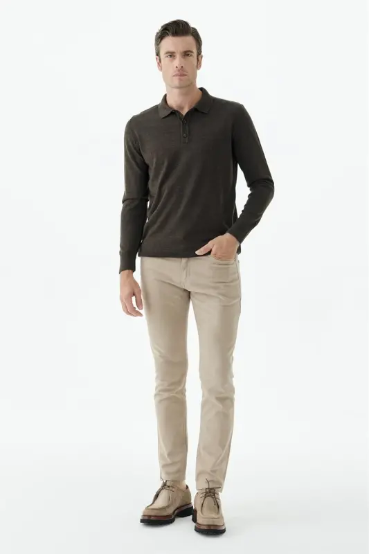 Bej Comfort Fit 5 Cep Spor Pantolon - 2