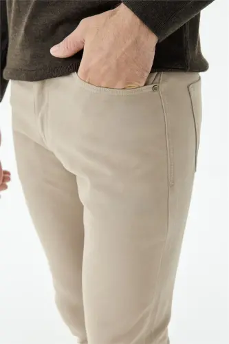 Bej Comfort Fit 5 Cep Spor Pantolon - 4
