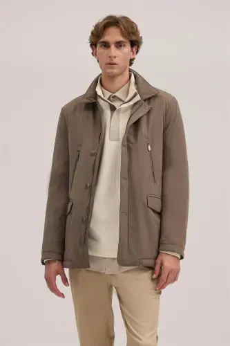 Bej Comfort Fit Bebe Yoqali Fermuarli Palto - JAKAMEN (1)