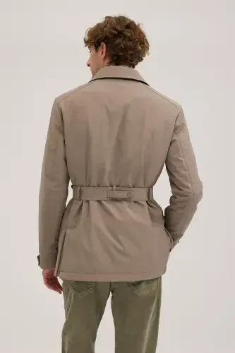 Bej Comfort Fit Bebe Yoqali Kamarli Palto - 4