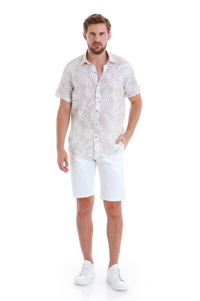 Bej Comfort Fit Bosma 100% Paxta Slim Yoqali Qisqa - HATEMOĞLU (1)