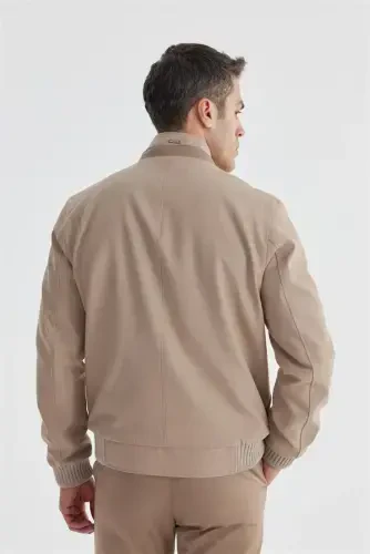 Bej Comfort Fit Tik Yaka Casual Palto - 4