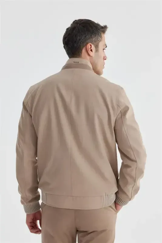 Bej Comfort Fit Tik Yoqa Casual Mont - 4