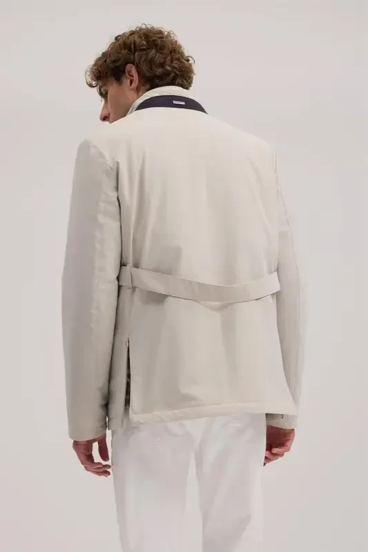 Bej Comfort Fit Yoqa Uslubi Kurtka - 4