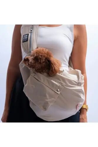 Bej Crossbody Çanta Kedi Köpek Taşıma Çantası - Bej - 1