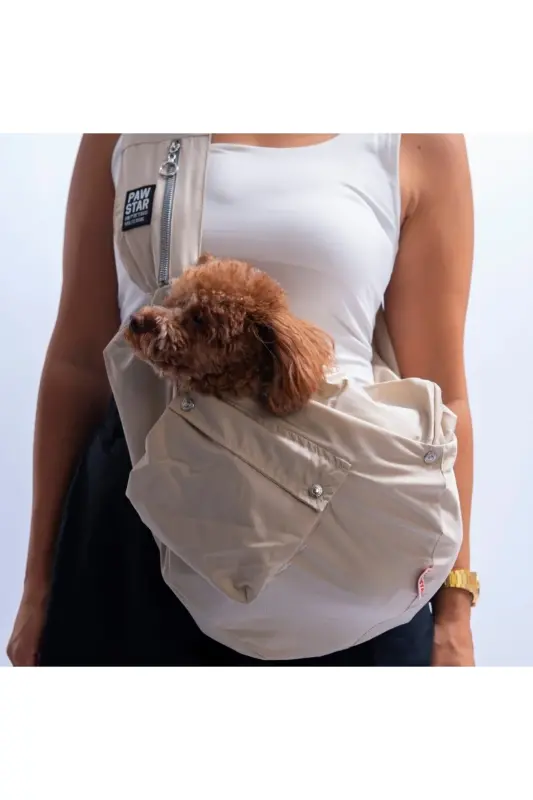 Bej Crossbody Çanta Kedi Köpek Taşıma Çantası - Bej - 1