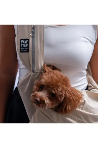Bej Crossbody Çanta Kedi Köpek Taşıma Çantası - Bej - 2