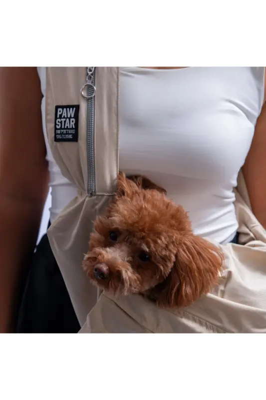 Bej Crossbody Çanta Kedi Köpek Taşıma Çantası - Bej - 2
