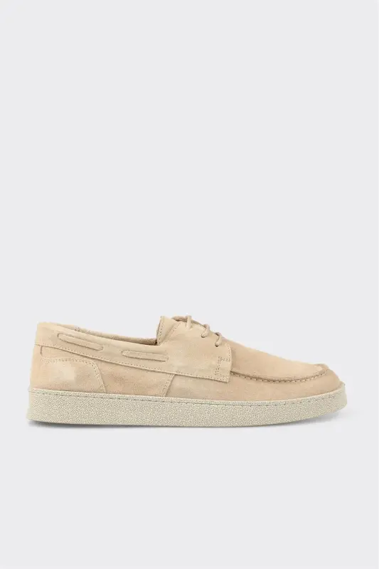 Bej Deri Erkek Günlük Ayakkabı - Bej - ELLE SHOES