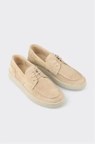 Bej Deri Erkek Günlük Ayakkabı - Bej - ELLE SHOES (1)