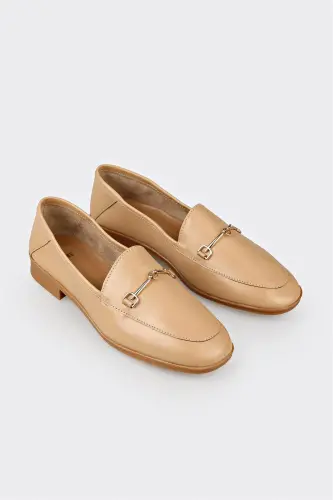 Bej Deri Kadın Günlük Ayakkabı - Bej - ELLE SHOES (1)