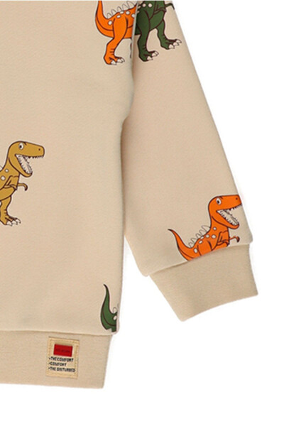 Bej Dinozorlu Erkek Bebek Sweatshirt - 6