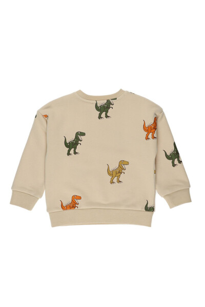 Bej Dinozorlu Erkek Bebek Sweatshirt - 2