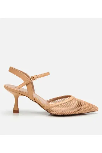 Bej Kadın Fileli Stiletto-BEJ 