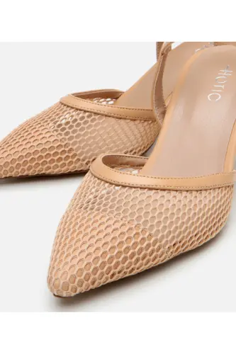 Bej Kadın Fileli Stiletto - BEJ-BEIGE - 4