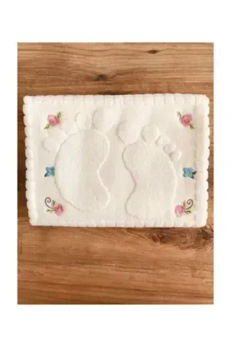 Bej rangli kashtali oyoq sochiq 3 dona 50x70-Krem - ÇAPA HOME (1)