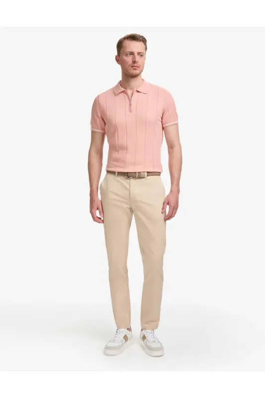 Bej rangli Slim Fit kanvas shim - PIERRE CARDIN