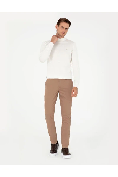 Bej rangli Slim Fit kanvas shimlar - PIERRE CARDIN