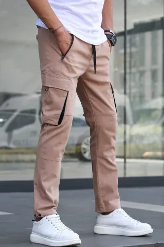 Bej rangli yukxori cho'ntakli jogger shimi 5791 - MADMEXT (1)