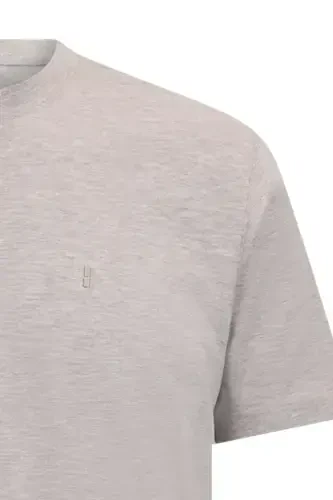 Bej Regular Fit Bisiklet Yaka Pamuklu Basic Tişört-Bej01 - 3