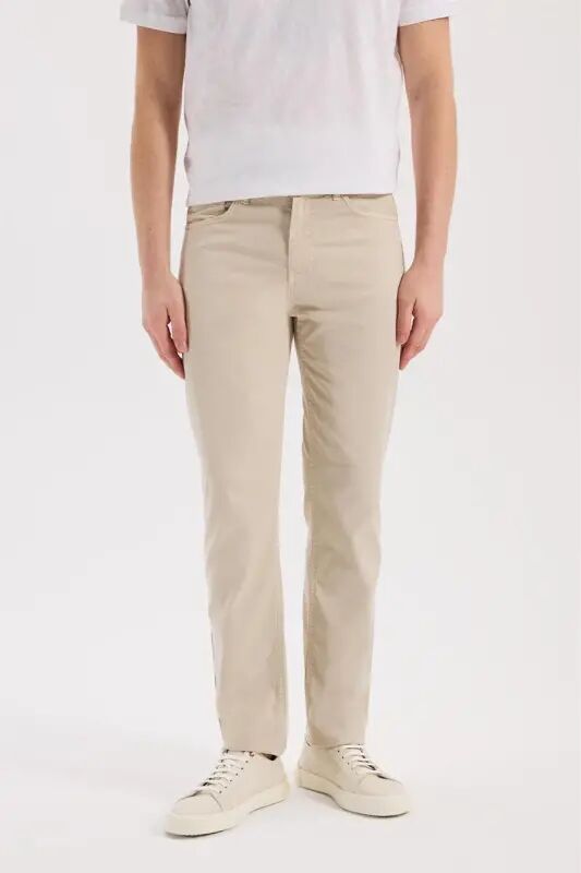 Bej Slim Fit 5 Cep Sportiv Shim - 2