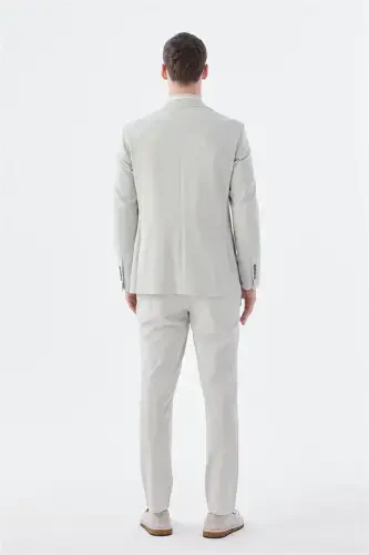 Bej Slim Fit Elastik Matodan Sport Kostyum - 4