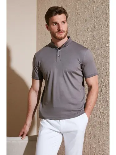 Bej Slim Fit Polo Yaka Kısa Kollu Erkek Tişört 646r1000-Bej - 1