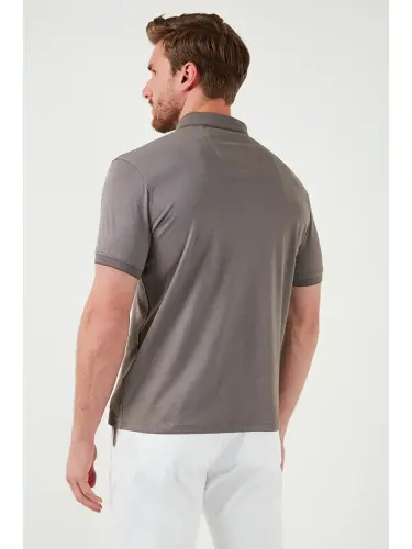 Bej Slim Fit Polo Yaka Kısa Kollu Erkek Tişört 646r1000-Bej - 6