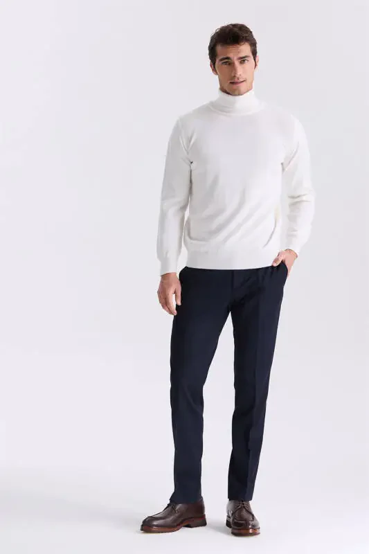 Bej Slim Fit Turtlenek Sviter - 2