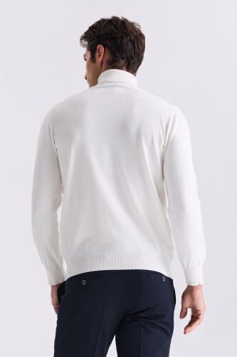 Bej Slim Fit Turtlenek Sviter - 4
