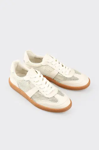 Bej Teri Ayollar Sport Poyabzali - Bej - ELLE SHOES (1)