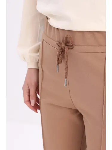 Bej Vizon Cepli Eşofman Altı-Bej - 5