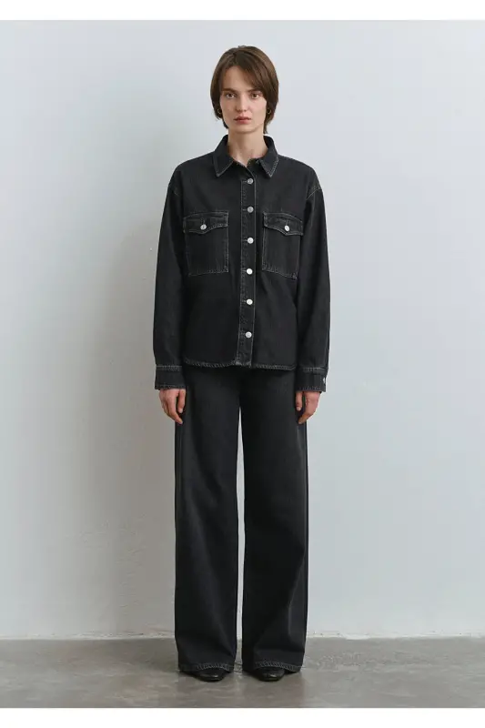 Bekka Classic Denim Anthracite Jean Shirt Boyfriend - 2