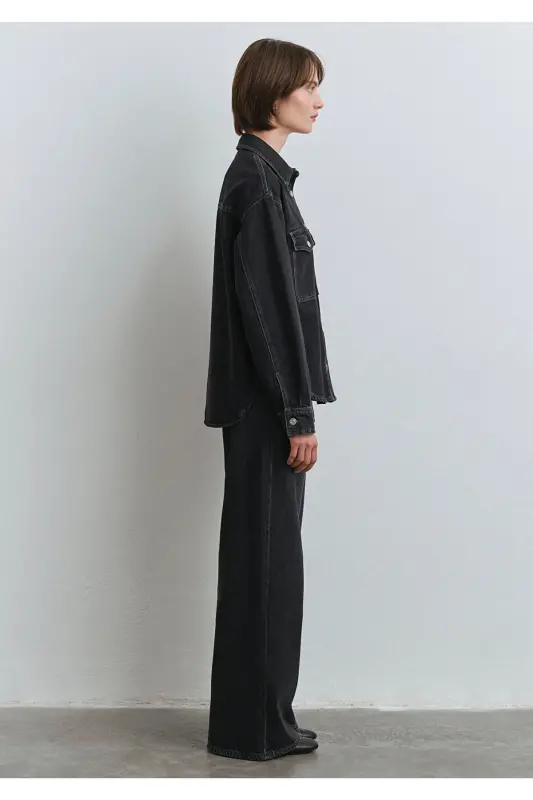 Bekka Classic Denim Anthracite Jean Shirt Boyfriend - 4