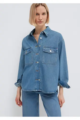 Bekka Classic Denim Indigo Si Jean Shirt Boyfrien - MAVI (1)