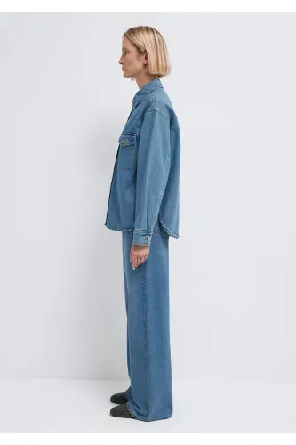 Bekka Classic Denim Indigo Si Jean Shirt Boyfrien - 5