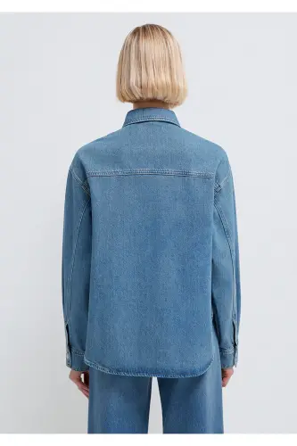 Bekka Classic Denim Indigo Si Jean Shirt Boyfrien - 6