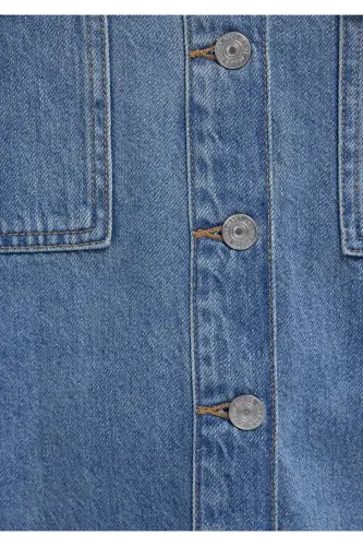 Bekka Classic Denim Indigo Si Jean Shirt Boyfrien - 8