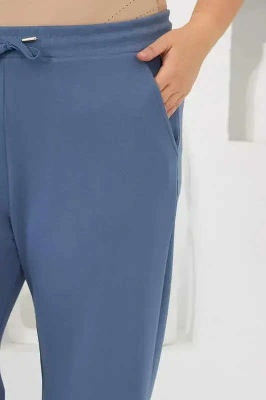 Bel bog'ichli katta o'lchamli sport kostyumi Indigo - 3