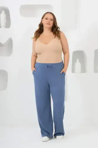 Bel bog'ichli katta o'lchamli sport kostyumi Indigo - 4