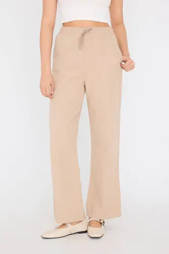Bel bogʻichli keng oyoqli shim PN5118-PNC-Vizon - 5