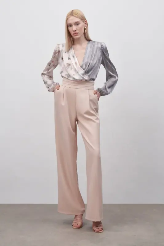 Bel Detalli Cho'ntakli Shim - Bej-BEJ - SATEEN