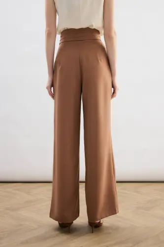 Bel Detaylı Cepli Pantolon - Camel - CAMEL - 7