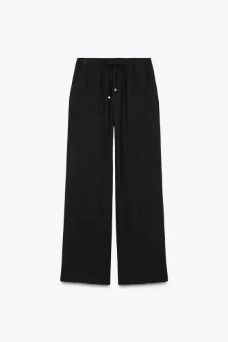 BEL ELASTIK KENG PAGON PANTALON-Qora - ZARA (1)